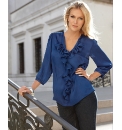 Anise Satin Frill Front Blouse