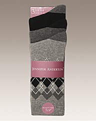 Pack of 6 Ladies Jacquard Socks