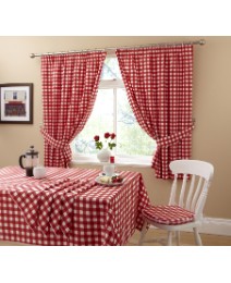 Gingham Check Kitchen Curtains