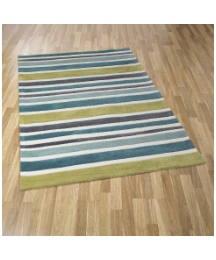 Rainbow Stripe Luxury Carved Acrylic Rug