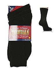 Pack of 6 Ladies Thermal Socks