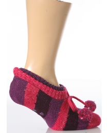 Pack of 2 Ladies Pom Pom Shoe Socks