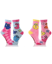 Girls Numberjacks Pack of 2 Socks
