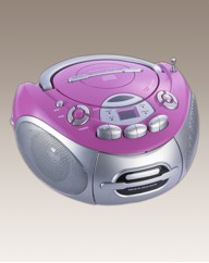 Portable CD Radio Cassette - Pink/Silver