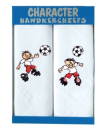 Pack of 2 Footballer Embroidered Hankies