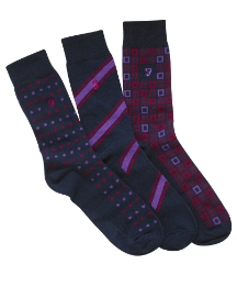 Pack of 3 Farah Jacquard Socks