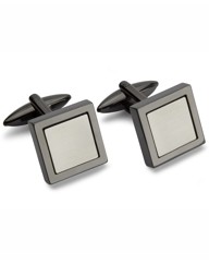 & City Gunmetal Square Cufflinks