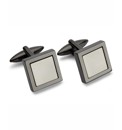 & City Gunmetal Square Cufflinks