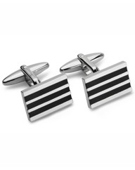 & City Striped Cufflinks