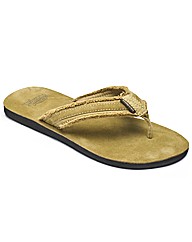 Weird Fish Leather and Canvas Flip Flops