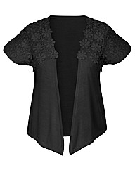 Shrug with Crochet Flowers