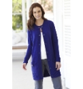 Crew Neck Longline Cardigan with Pockets