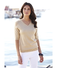 V-Neck Short Sleeved Jumper