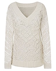 V Neck Lacy Tunic