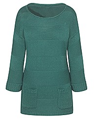 Relaxed Fit Textured Striped Jumper