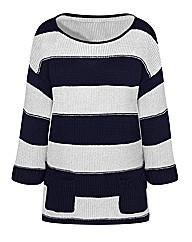 Relaxed Fit Textured Striped Jumper