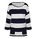 Relaxed Fit Textured Striped Jumper