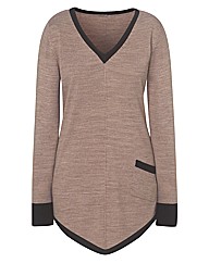 Dipped Hem Colour Block Tunic