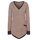 Dipped Hem Colour Block Tunic