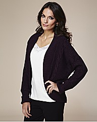 Metallic Yarn Batwing Cable Cardigan