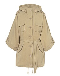Cape Style Belted Jacket