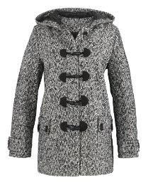 Petite Tweed Duffle Coat Length 27in