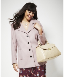 Smart Coat with Contrast Buttons