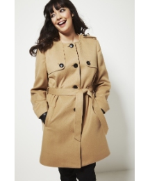 Single Breasted Collarless Coat