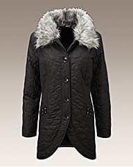 Faux Fur Trim Coat