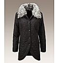 Faux Fur Trim Coat