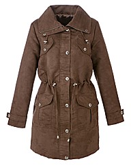 Faux Suede Parka