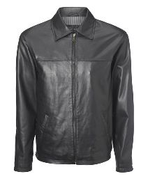 Leather Harrington Jacket.