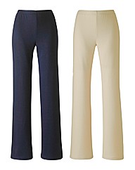 Pack of 2 Bootcut Trousers Length 30in