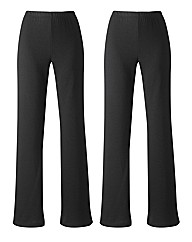 Pack of 2 Bootcut Trousers Length 30in