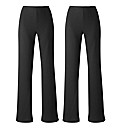 Pack of 2 Bootcut Trousers Length 30in