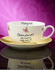 Personalised Sentiments Teacup & Saucer