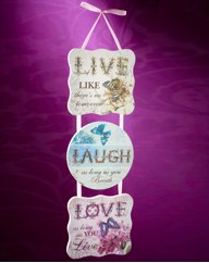 Live Laugh Love Triple Wall Plaque