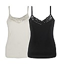 Joanna Hope Pack of 2 Lace Trim Vests