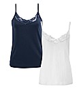 Joanna Hope Pack of 2 Lace Trim Vests