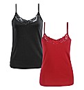 Joanna Hope Pack of 2 Lace Trim Vests