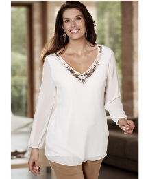 Isabella Cole Beaded Blouse