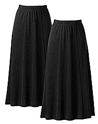 Pack of 2 Jersey Skirts Length 30in