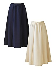 Pack of 2 Jersey Skirts Length 30in