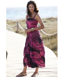 Cotton Tiered Maxi Dress Length 50in