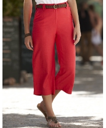 Linen Mix Crop Trousers