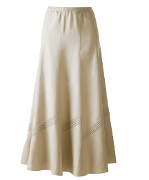 Linen Blend Skirt Length 33in