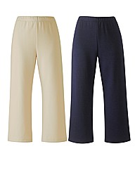 Pack 2 Jersey Crop Trousers Length 21in