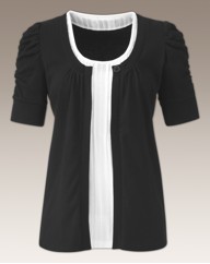 Jersey Top with Plain Mock Insert