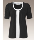 Jersey Top with Plain Mock Insert