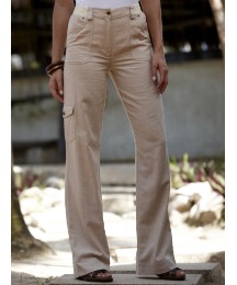 Linen Blend Trousers Length 27in